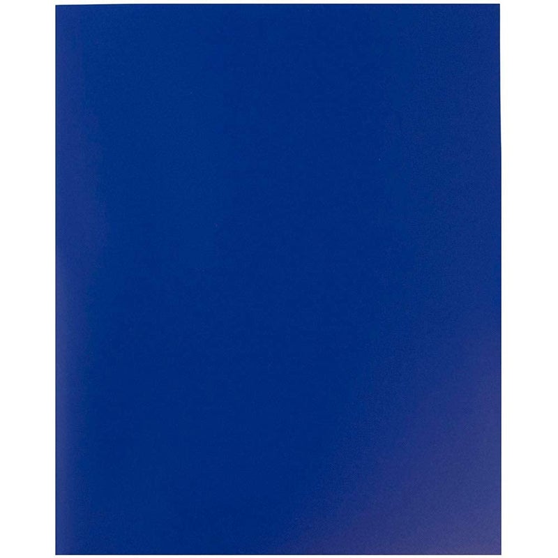 JAM Paper مجلدات جام بيبر البلاستيكية ذات جيبين - مجلدات مدرسية متينة - زرقاء - 6/عبوة - Image 5